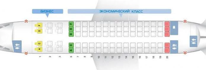 "Сухой Суперджет 100-95". Sukhoi Superjet: схема салона, лучшие места в самолете