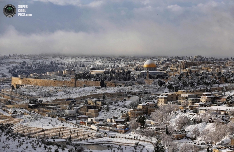 Аномальные снегопады в Израиле (11 фото)